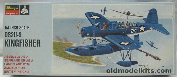 Monogram 1/48 OS2U-3 Kingfisher - RAF Or US Navy - Blue Box Issue - (OS2U3), PA135-150 plastic model kit